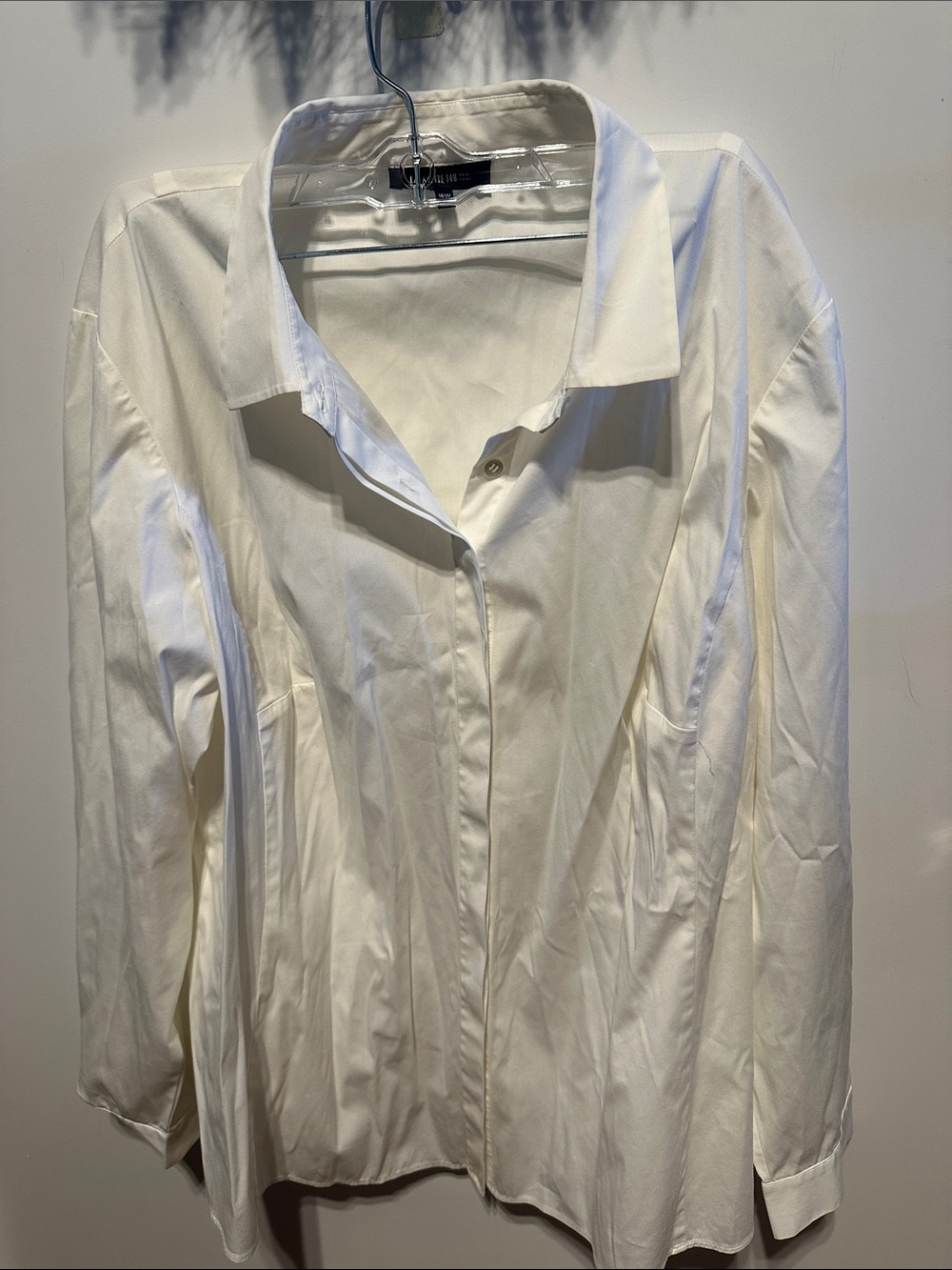 Lafayette White Long Sleeve Button Up Sz 16W New no tag